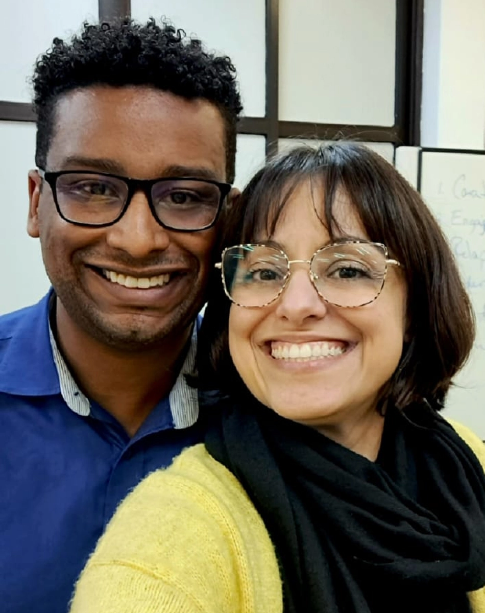 Selfie de Wharlley dos Santos e Vânia Santiago.